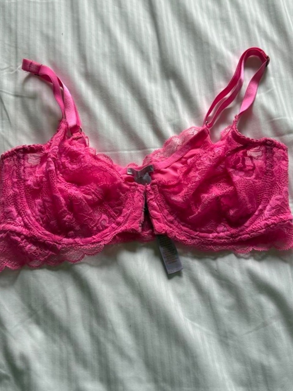 Savage X Fenty Hot Pink Lace Underwire Bra – 36C
